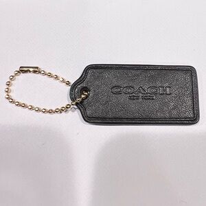 COACH Hangtag Black Leather Brass Hardware